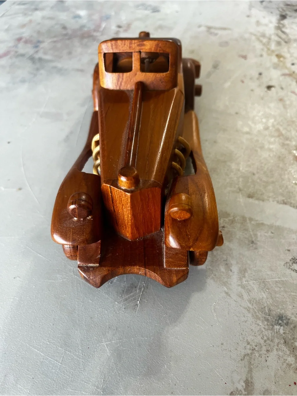 Classic Wooden Toy Car - Warm Brown Convertible
